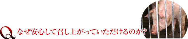 なぜ安心して召し上がっていただけるのか？